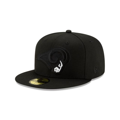 Black Los Angeles Rams Hat - New Era NFL NFL Logo Elements 2.0 59FIFTY Fitted Caps USA1642853